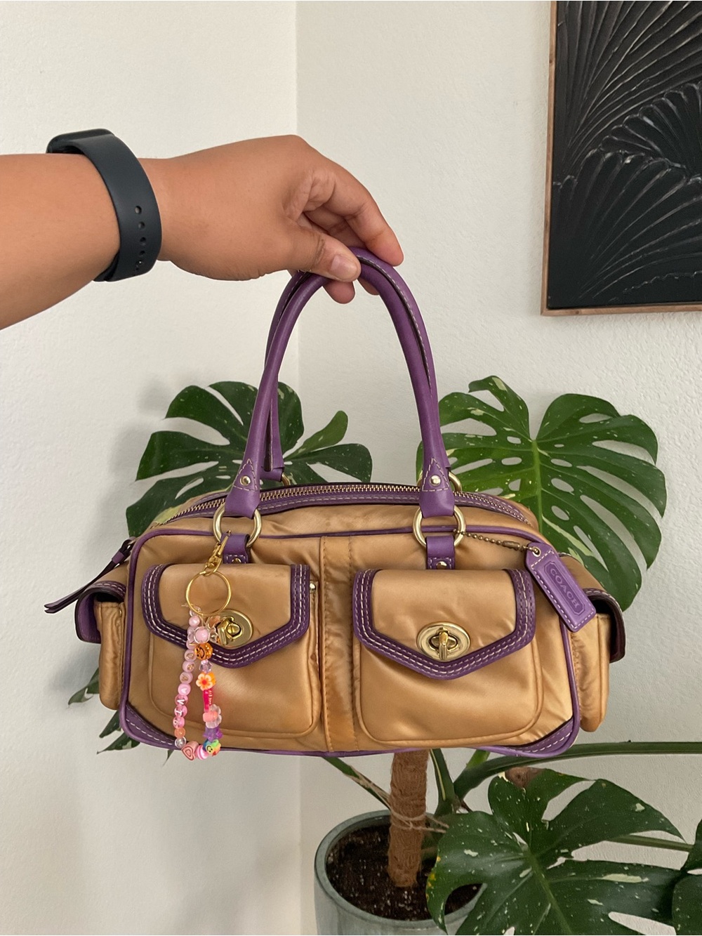 Vintage Coach Legacy Gallery Sateen leather trim No. 4452